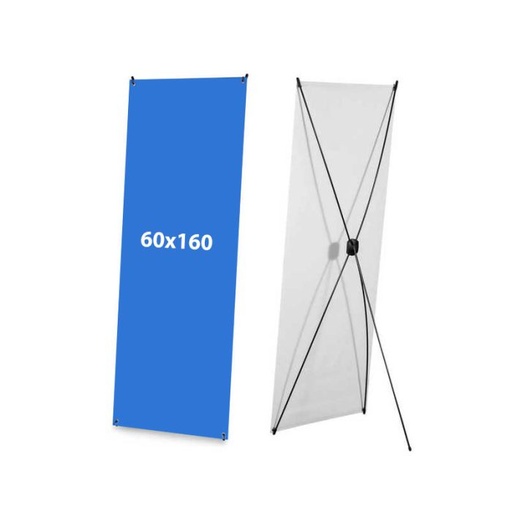 Fourniture d'un Xbanner 160cm x 60cm avec bâche imprimé